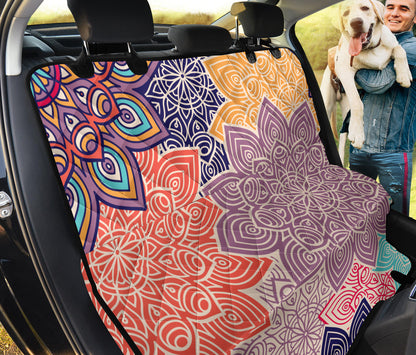 Colorful Floral Mandalas Car Back Seat Pet Cover