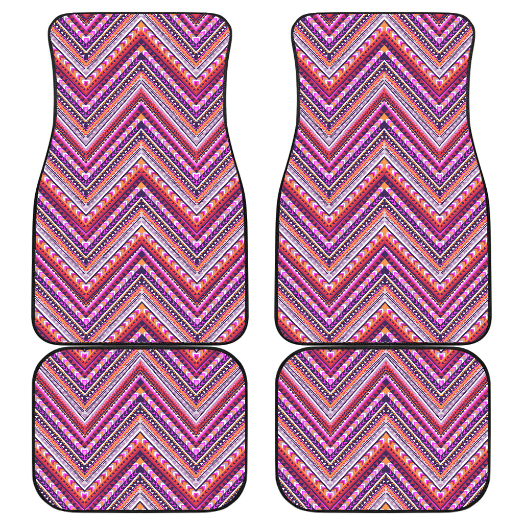 Pink Ethnic Zig Zag Car Floor Mats