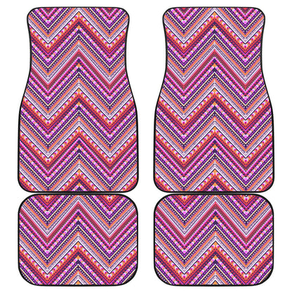 Pink Ethnic Zig Zag Car Floor Mats
