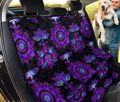 Purple Mandala Lotus Car Back Seat Pet Cover
