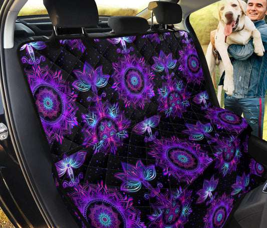 Purple Mandala Lotus Car Back Seat Pet Cover