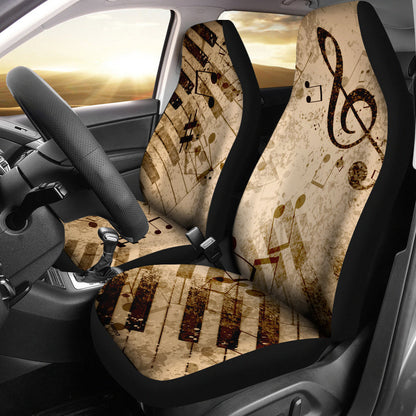 Vintage Piano Musical Notes Car Seat Covers
