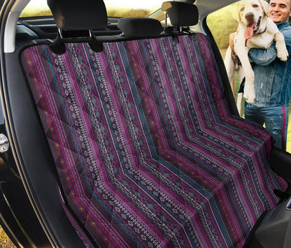 Purple Boho Chic Bohemian Stripes Car Back Seat Pet Cover