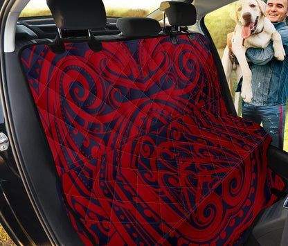 Red Tribal Polynesian Car Back Seat Pet Cover