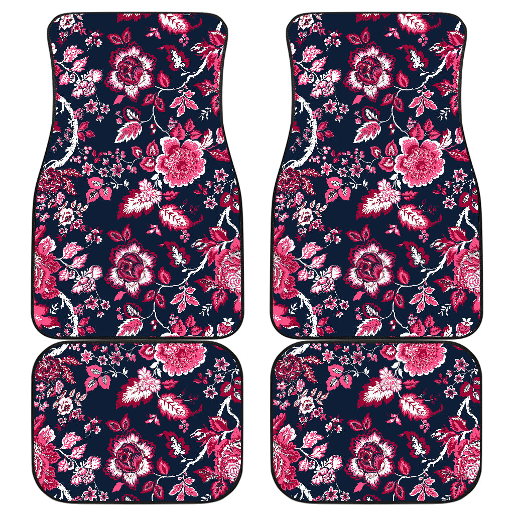 Pink Red Flowers Car Floor Mats