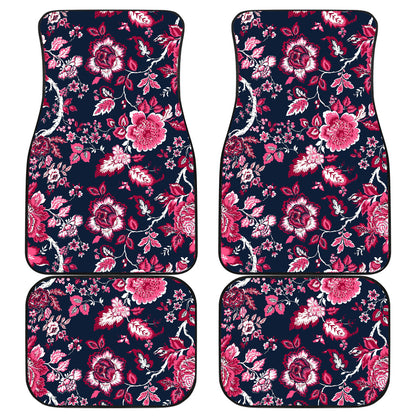 Pink Red Flowers Car Floor Mats