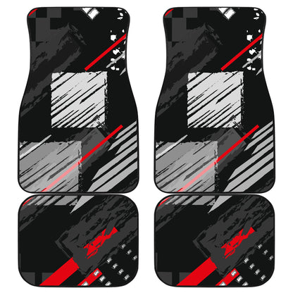 Black Red Abstract Car Floor Mats