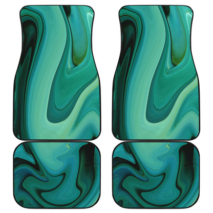 Green Marble Print Car Floor Mats