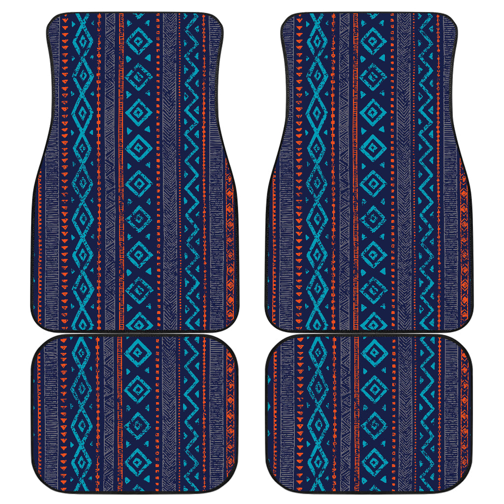 Blue Ethnic Stripes Car Floor Mats