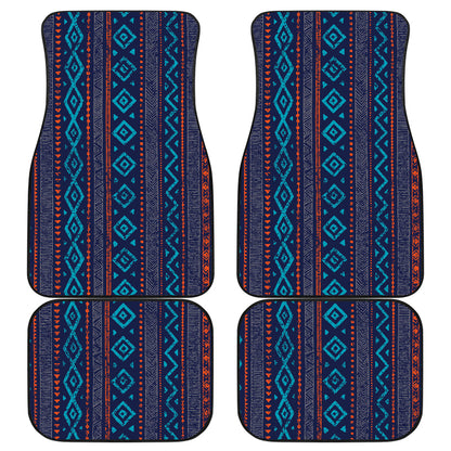 Blue Ethnic Stripes Car Floor Mats
