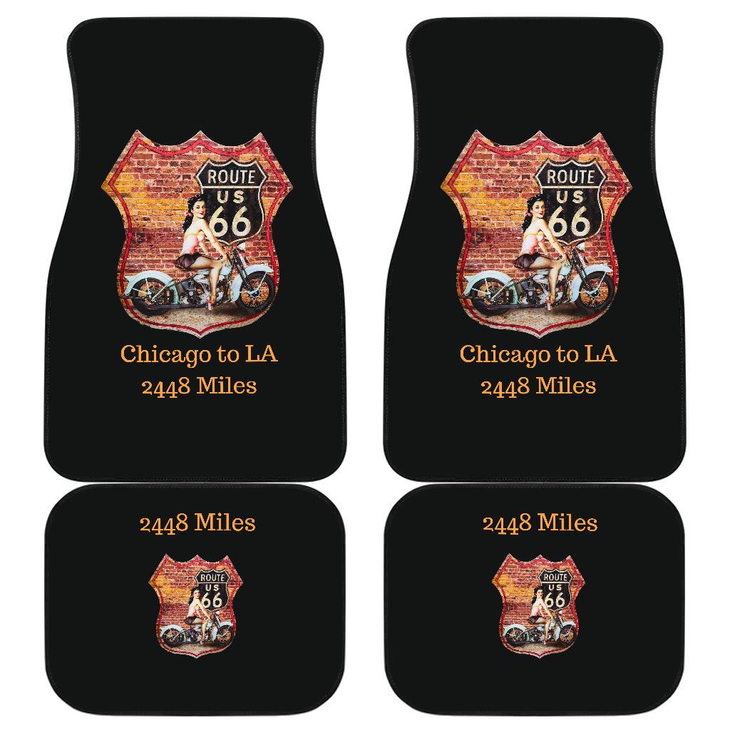 Front And Back Car Mats (Set Of 4) - Route 66