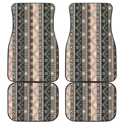 Brown Boho Ethnic Car Floor Mats