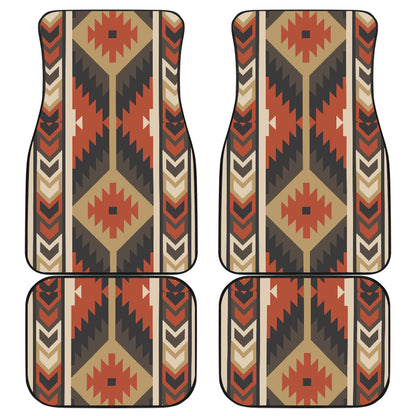 Brown Ethnic Car Floor Mats