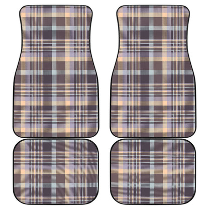 Beige Plaid Car Floor Mats