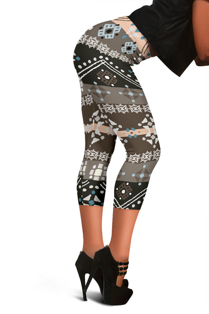 Brown Ethnic Capri Leggings