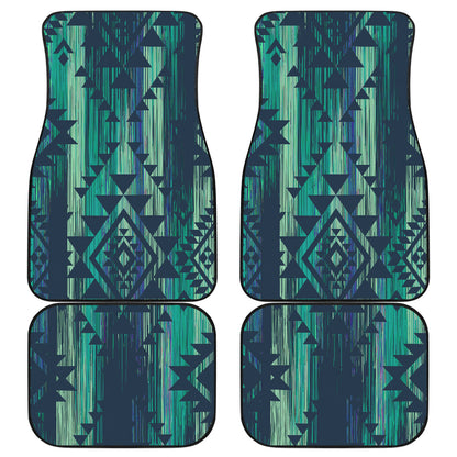 Green Boho Streaks Car Floor Mats