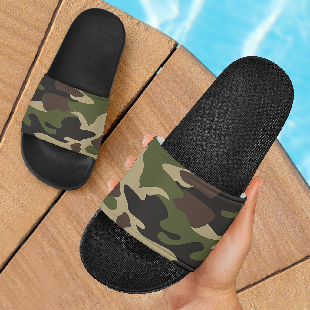Army Green Camouflage Slide Sandals