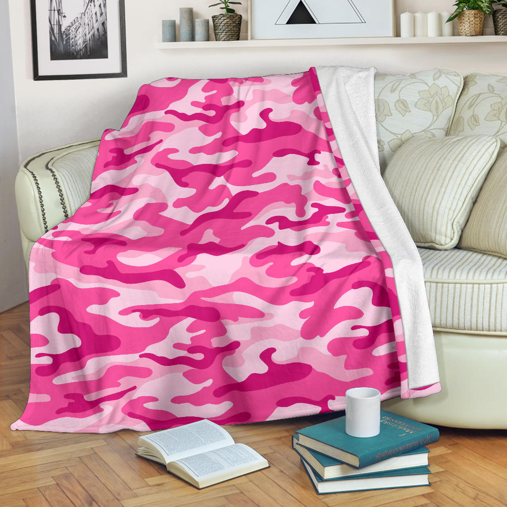 Pink Camouflage Blanket
