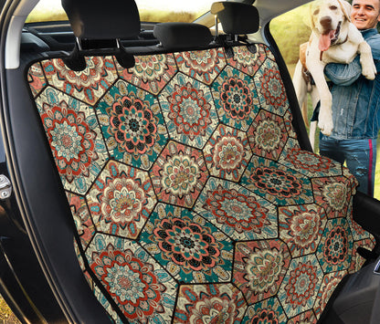 Mandalas Honeycomb Decor Car Back Seat Pet Cover