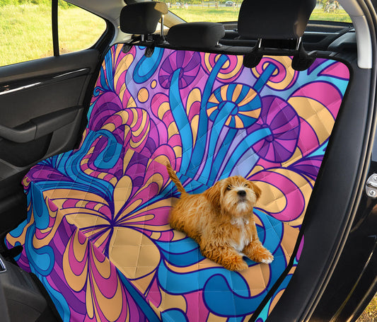Colorful Psychedelic Decor Car Back Seat Pet Cover
