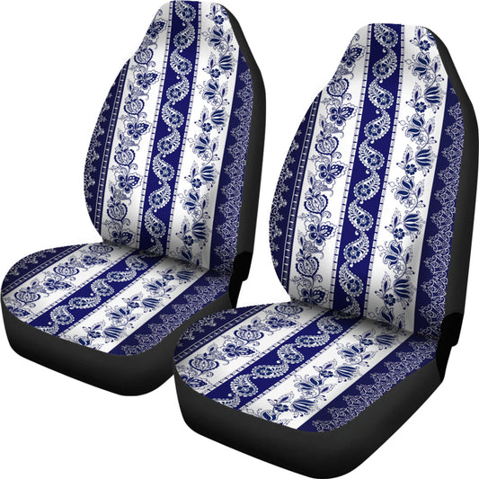 Blue & White Elegant Decor Car Seat Covers