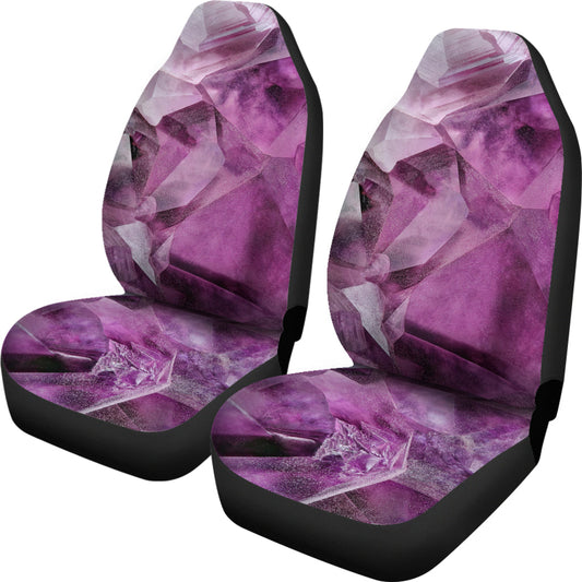 Purple Crystal Abstract Car Seat Covers