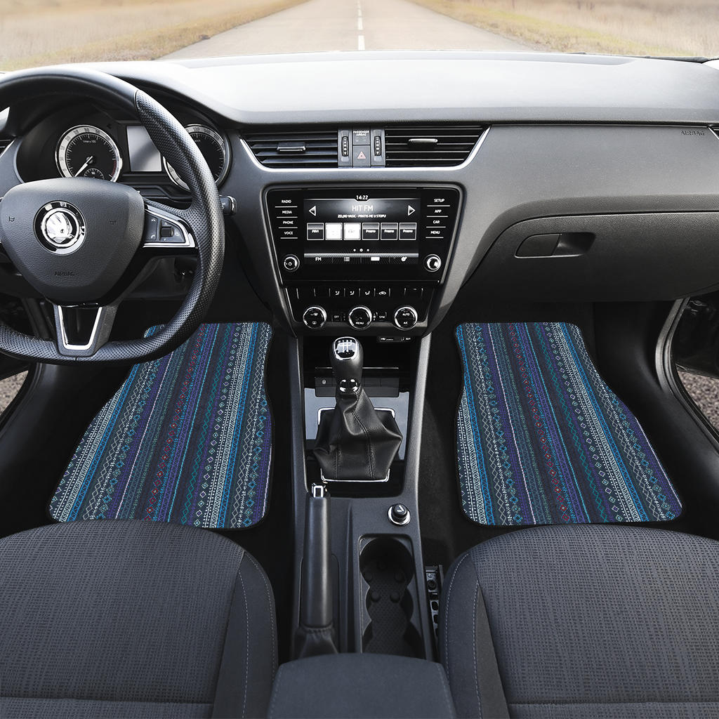 Blue Boho Stripes CL Car Floor Mats