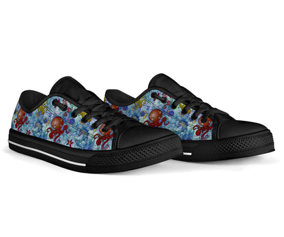 Cute Octopus Shoes Black Sole