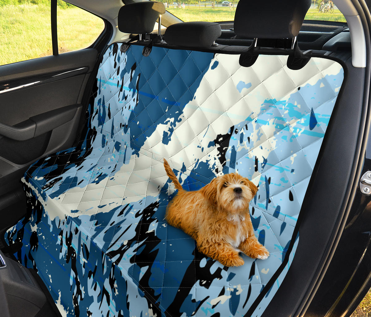 Blue Abstract (2) Car Back Seat Pet Cover