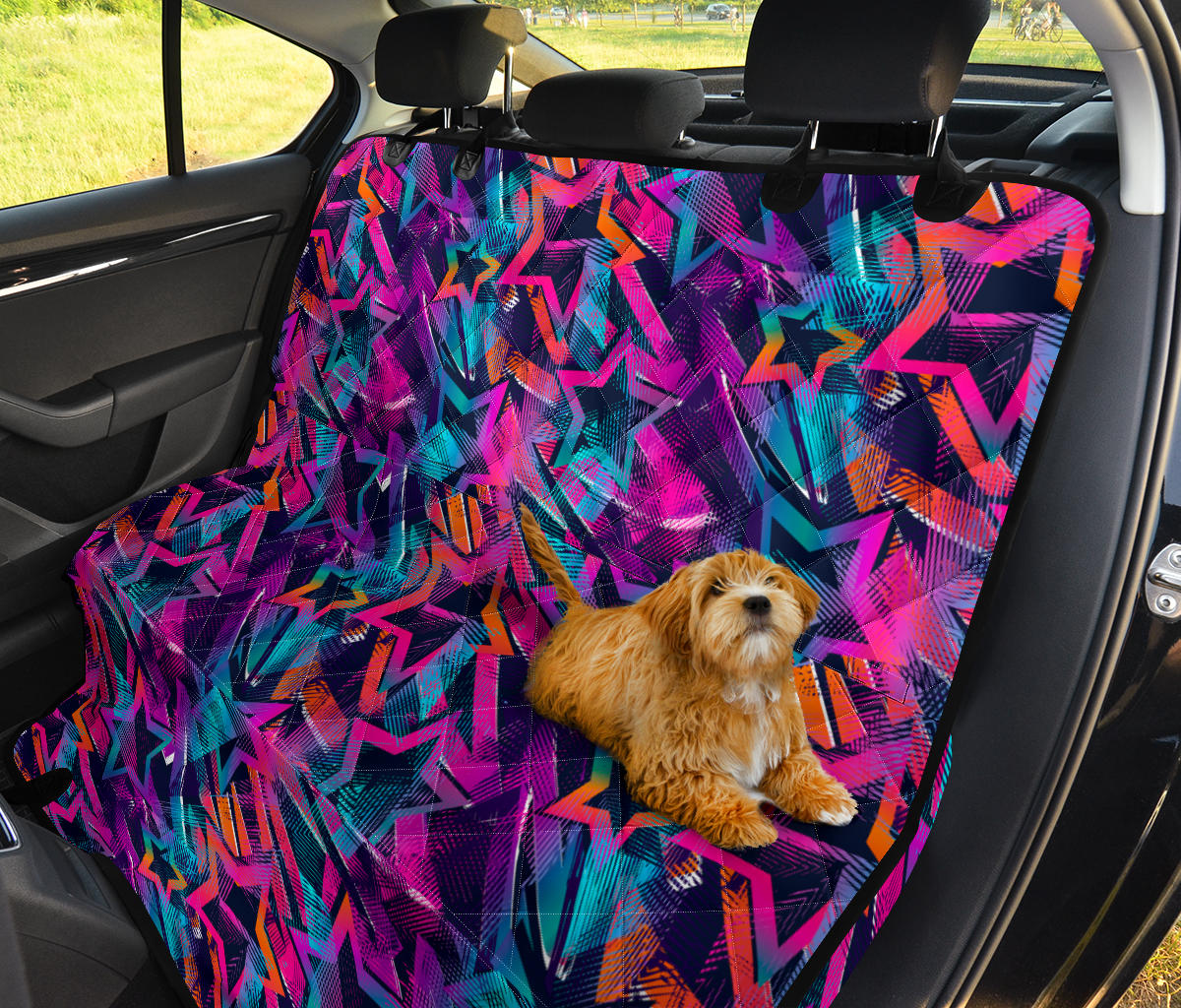 Colorful Stars Car Back Seat Pet Cover