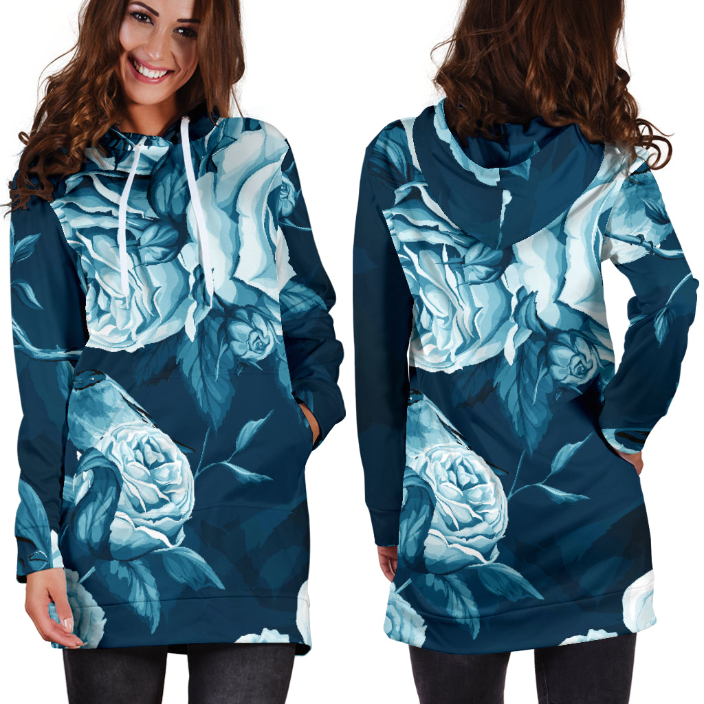 Blue Roses 4XL Hoodie Dress