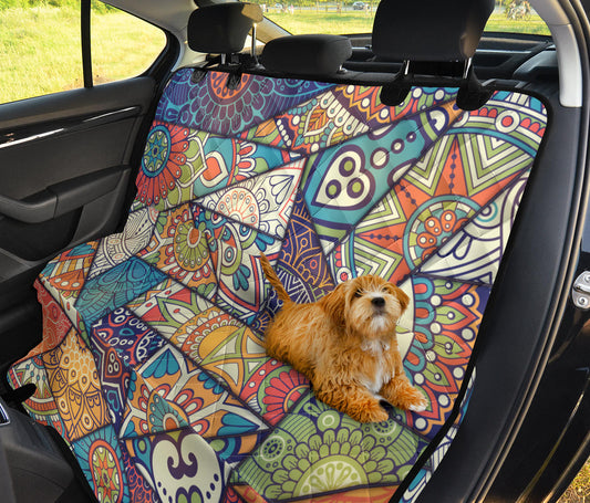 Colorful Mandalas Decor Car Back Seat Pet Cover