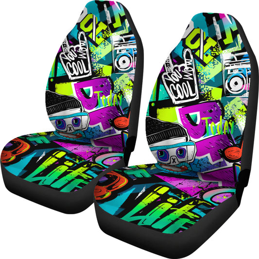 Colorful Graffiti Mural Car Seat Covers
