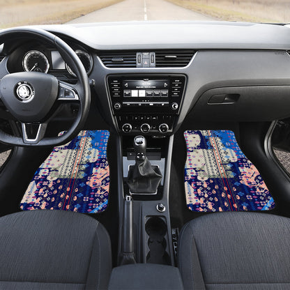 Blue Grey Abstract Car Floor Mats