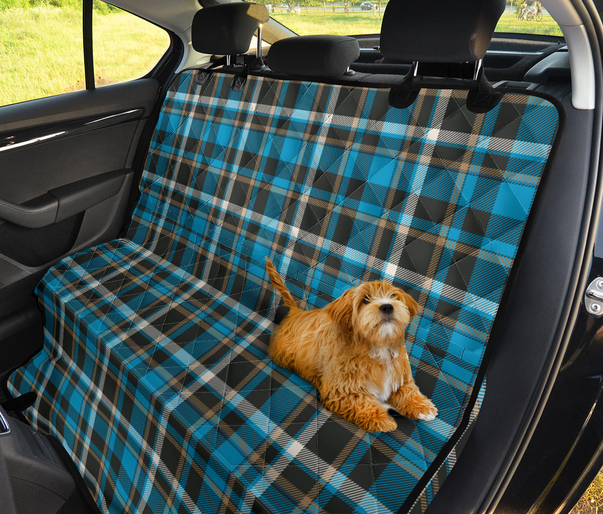 Blue Plaid Car Back Seat Pet Cover
