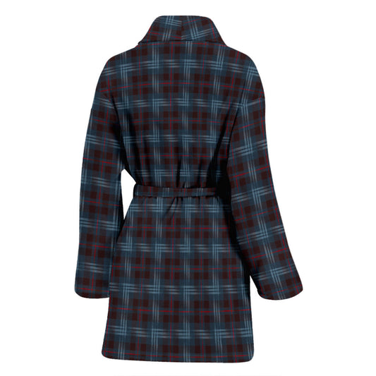 Womens Blue Plaid Bath Robe