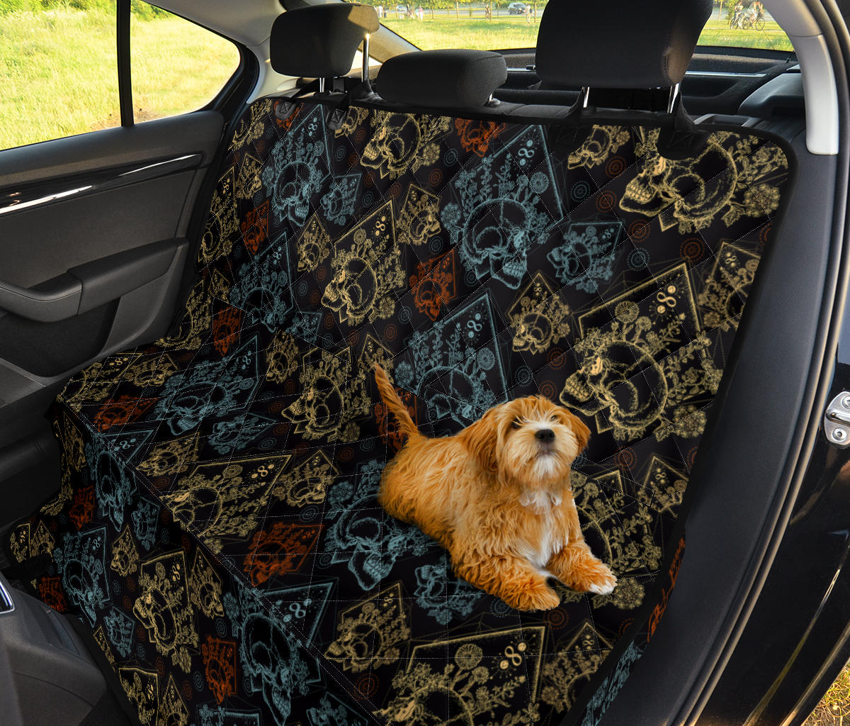 Skull Pattern Car Back Seat Pet Cover