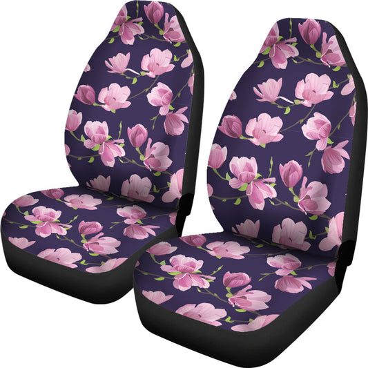 Purple Pink Flowers Car Seat Covers