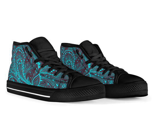 Teal Decor High Top Shoes - Black