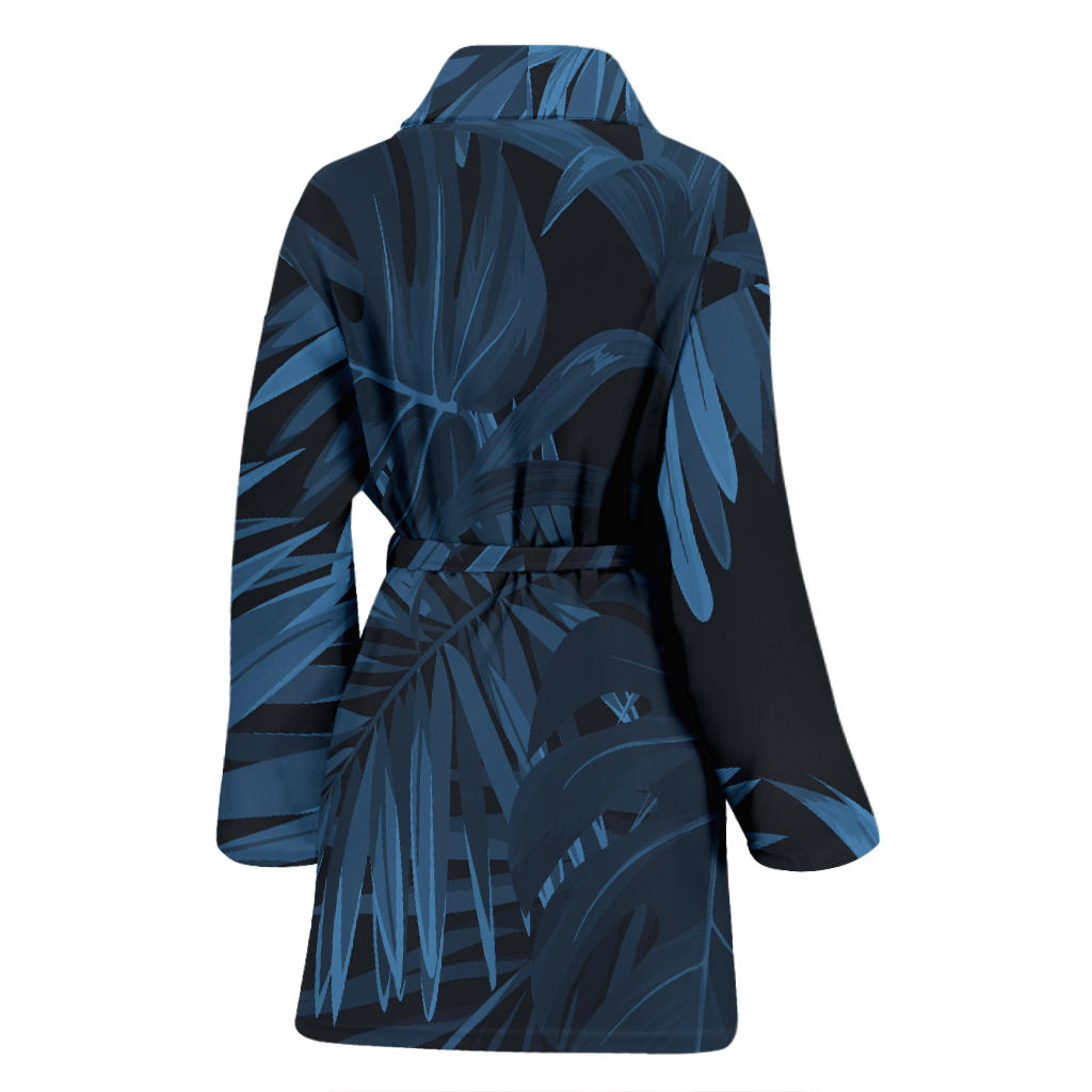 Womens Dark Leaves Bath Robe