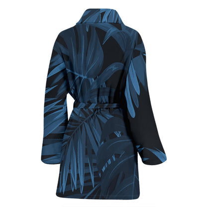 Womens Dark Leaves Bath Robe