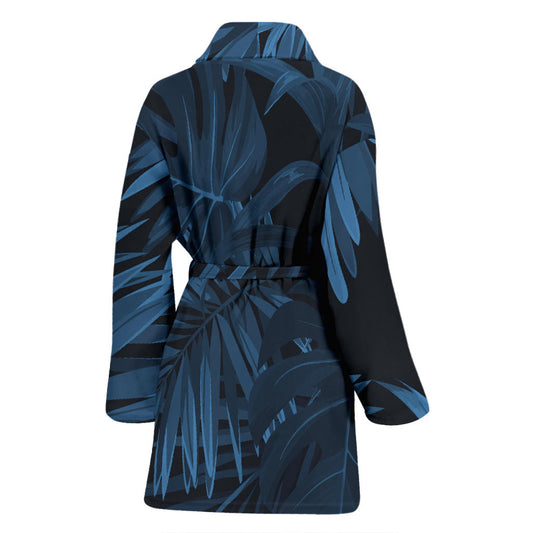 Womens Dark Leaves Bath Robe