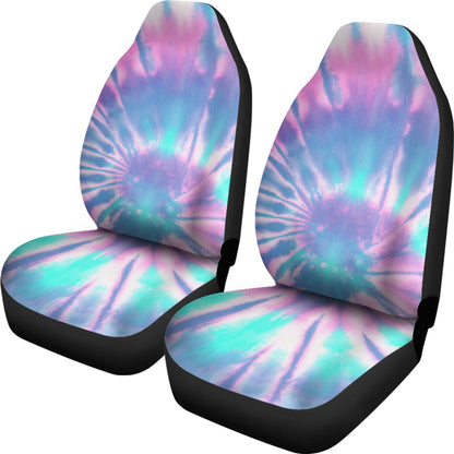 Pink and Blue Tie Dye Printed Car Seat Covers