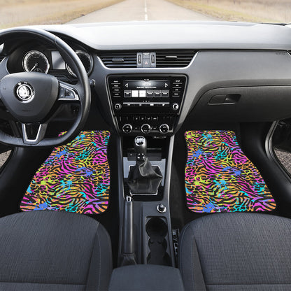 Colorful Abstract Animal Print Car Floor Mats