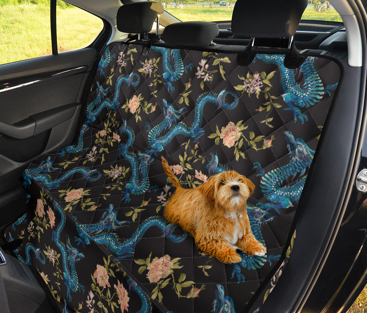 Dragon Flowers Car Back Seat Pet Cover