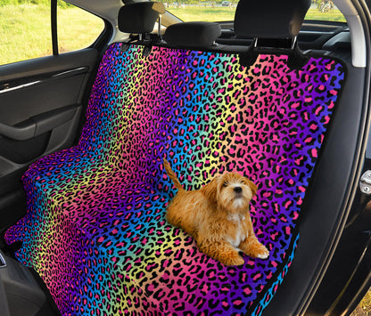 Colorful Leopart Print Car Back Seat Pet Cover