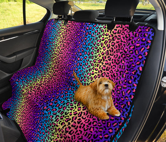 Colorful Leopart Print Car Back Seat Pet Cover