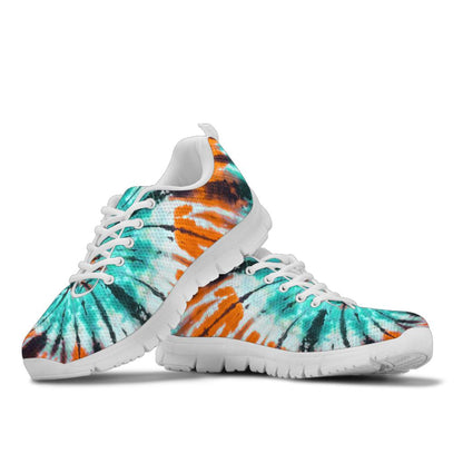 Teal Orange Tie Dye Sneakers