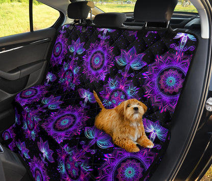 Purple Mandala Lotus Car Back Seat Pet Cover