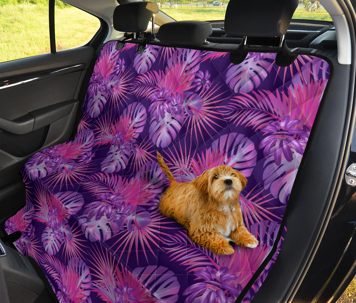 Purple Plants Car Back Seat Pet Cover